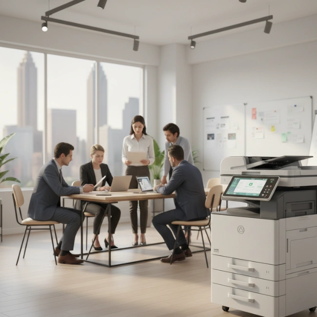 Worry-free service guarantee for commercial copier rentals in Dallas 75202, providing all-inclusive maintenance for Uptown and Downtown offices.