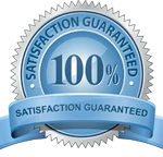 100% satisfaction guarantee seal for Dallas MFP service and commercial copier rentals in the 75202 Uptown business district.